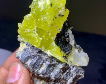 Brucite natural Color Spherical shape crystal on matrix