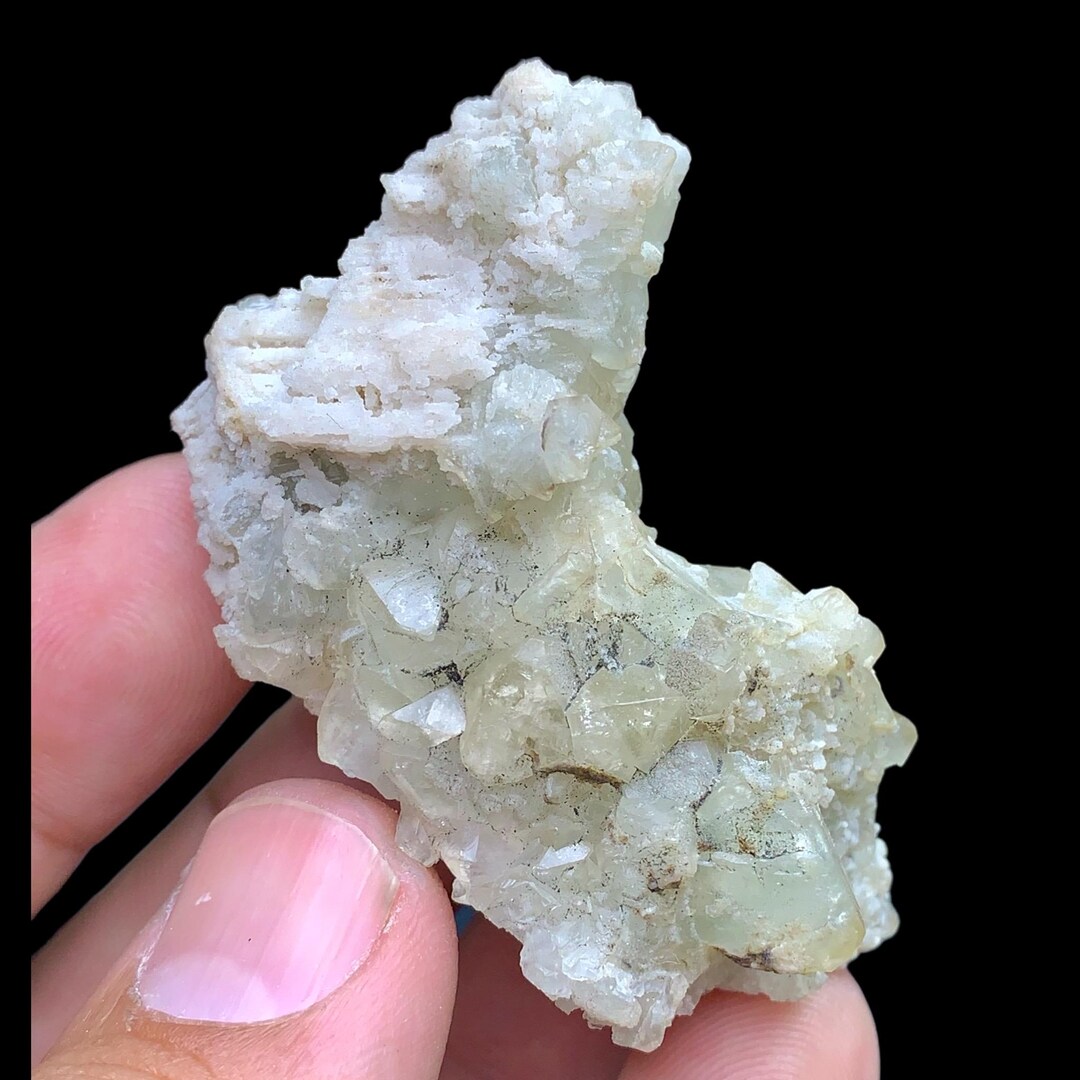Herderite Green Crystals Cluster on Albite Matrix 197 Carats Specimen ...