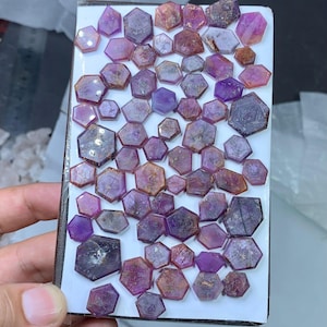 Polished Ruby Slices - Kashmir Crystals, 100 Piece Lot (112 grams)