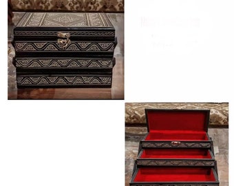 Foldable Jewellery box have truck art on them/Handmade wooden jewellery boxes/Handicrafts/handmade boxes/Crafted boxes/Trinket Box