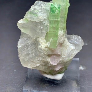 Watermelon tourmaline terminated crystal Combine albite matrix,watermelon tourmaline specimen ,anniversary gift,birthday gift,Halloween cost