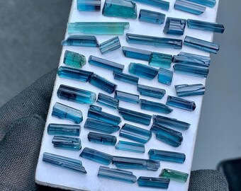 Indicolite Tourmaline clean facet grade Crystals 150 carats lot : blue tourmaline crystals from Afghanistan