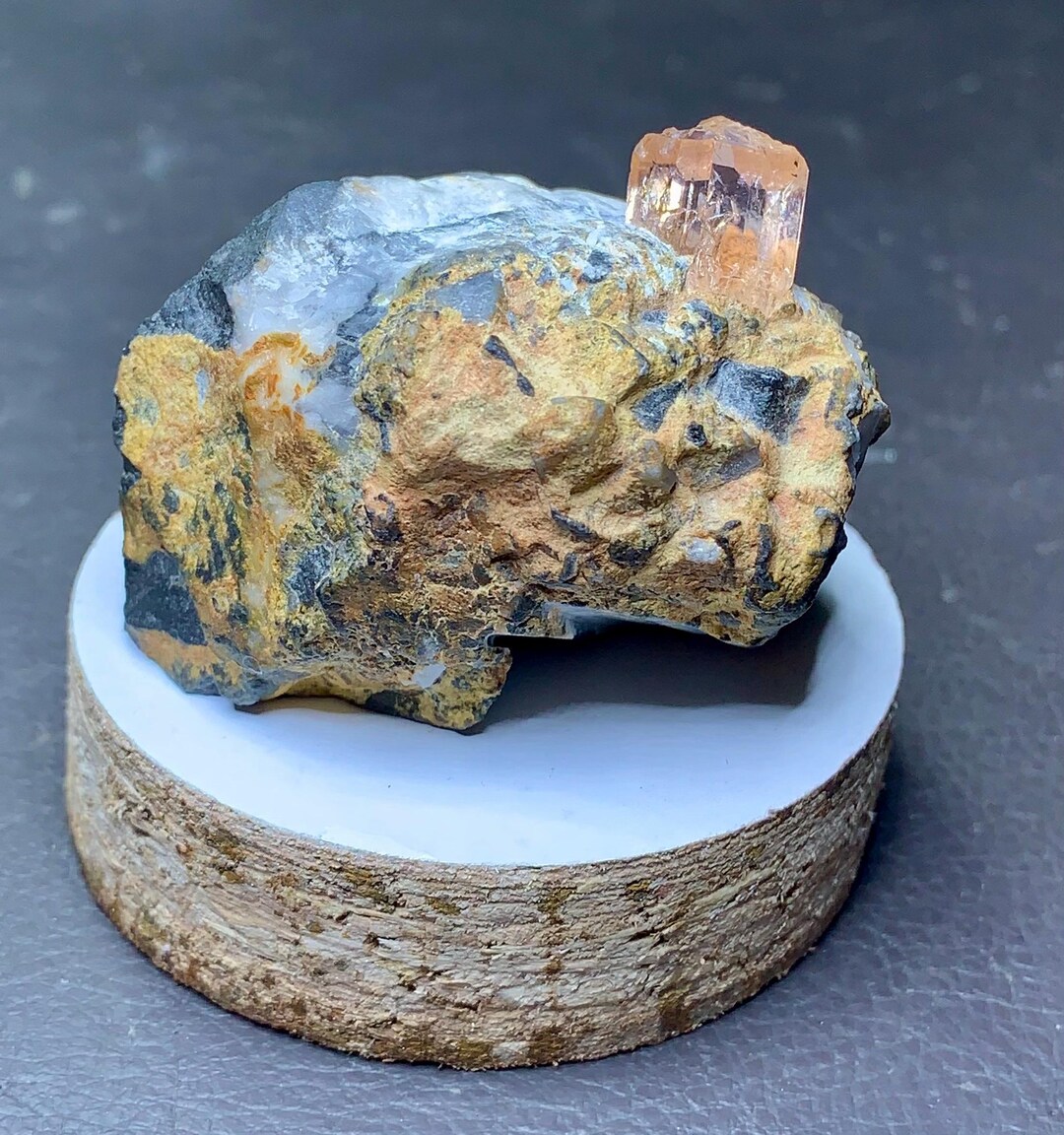 Topaz Matrix Pink Topaz Terminated Crystal on Matrix , Imperial Topaz Crystal, Pink ...