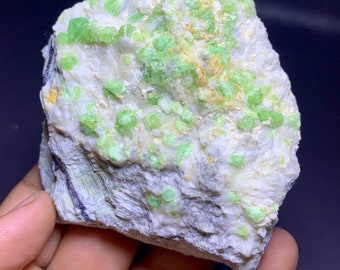 Green Garnet Clusters on Matrix: Baluchistan Pakistan Crystals