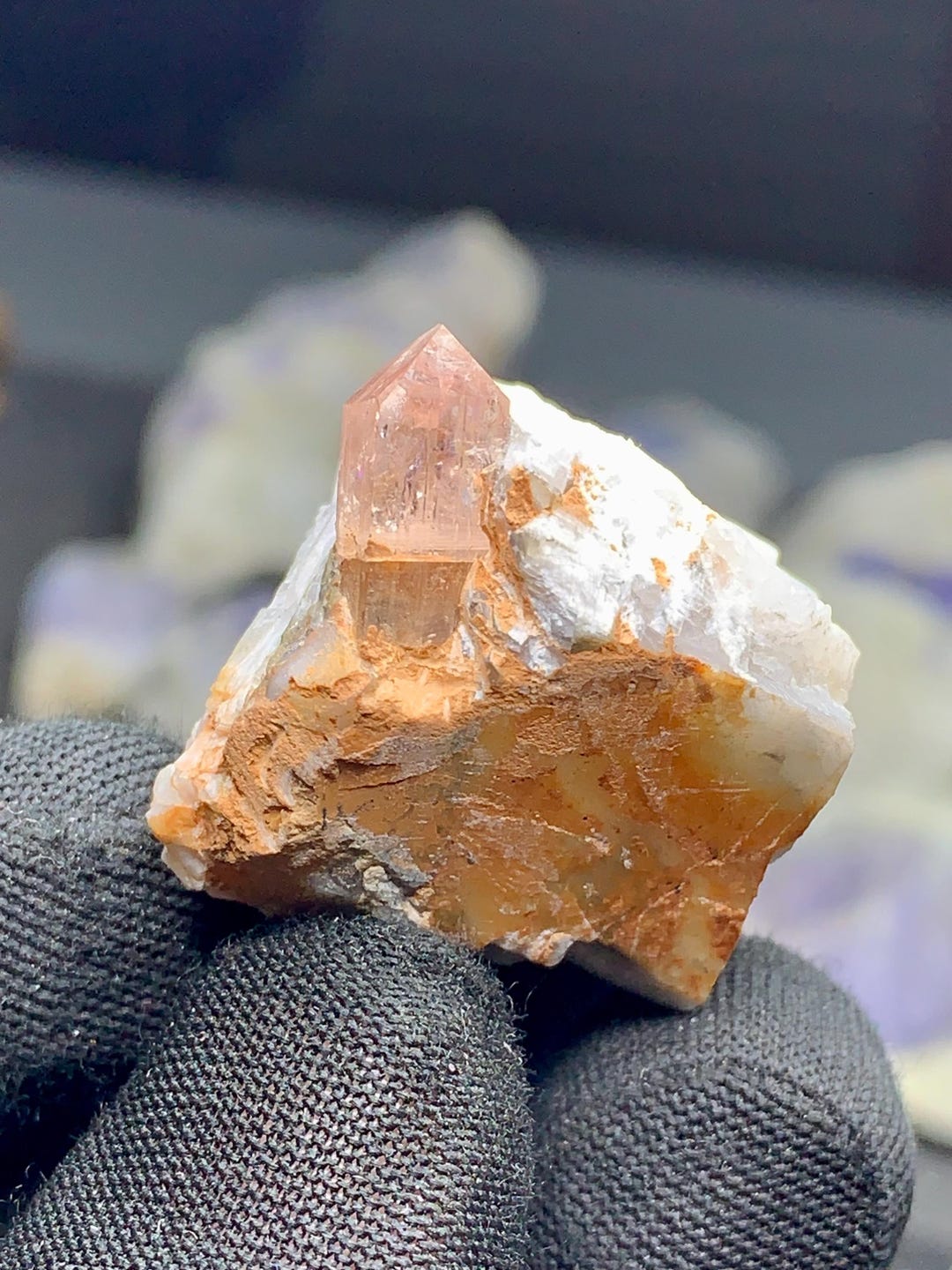 Topaz Matrix Pink Imperial Topaz Terminated Fluorescent Crystal on Matrix: ( 27 ...