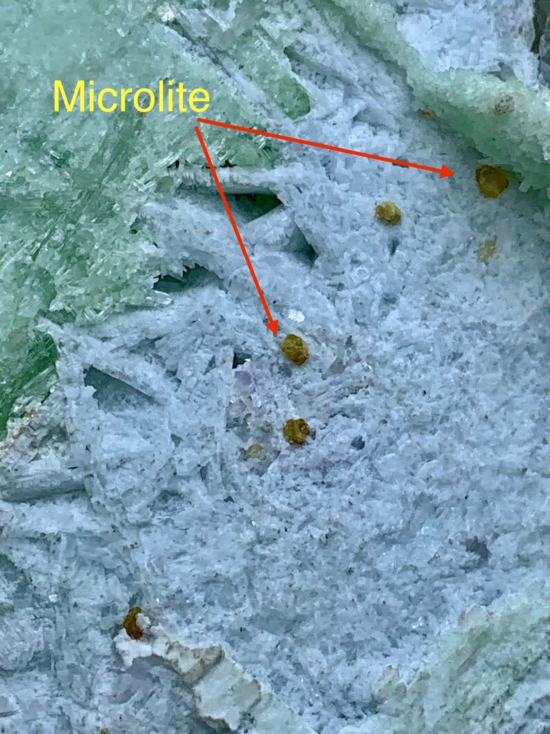 Microlite Rock Green Tourmaline Combine Quartz and Pink Kunzite Etched Crystals & Rare ...