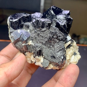 Black tourmaline lustrous etched crystal, Schorl lustrous crystal, tourmaline specimens, minerals specimens, anniversary gift, spiritual gem