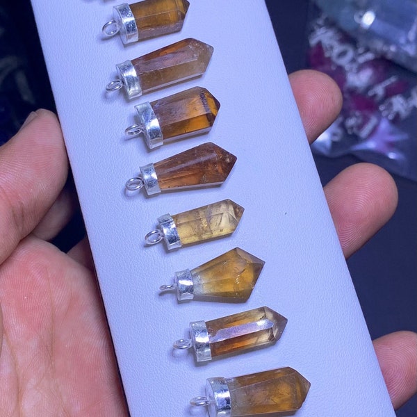 Topaz silver pendants/Sherry topaz pendants in silver 925/golden topaz crystals/Gemstone pendants/gemstone jewellery/Crystals jewellery/