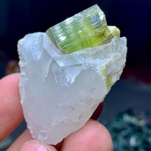 Green Tourmaline Quartz Crystal Specimen: Afghanistan Mineral Collection