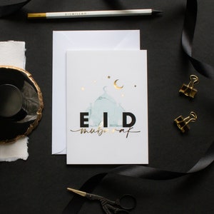 Eid Mubarak Greeting Cards Gold Foiled A6 by Safar London