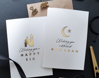 NEW A5 Foiled Eid and Ramadan Greeting Cards by Safar London