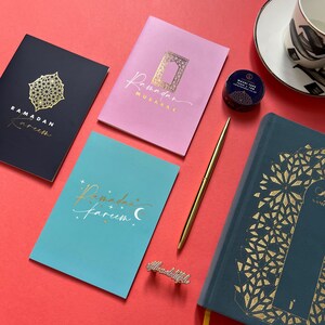 NEW Blue Pink Ramadan Greeting Cards Gold Foiled A6 by Safar London