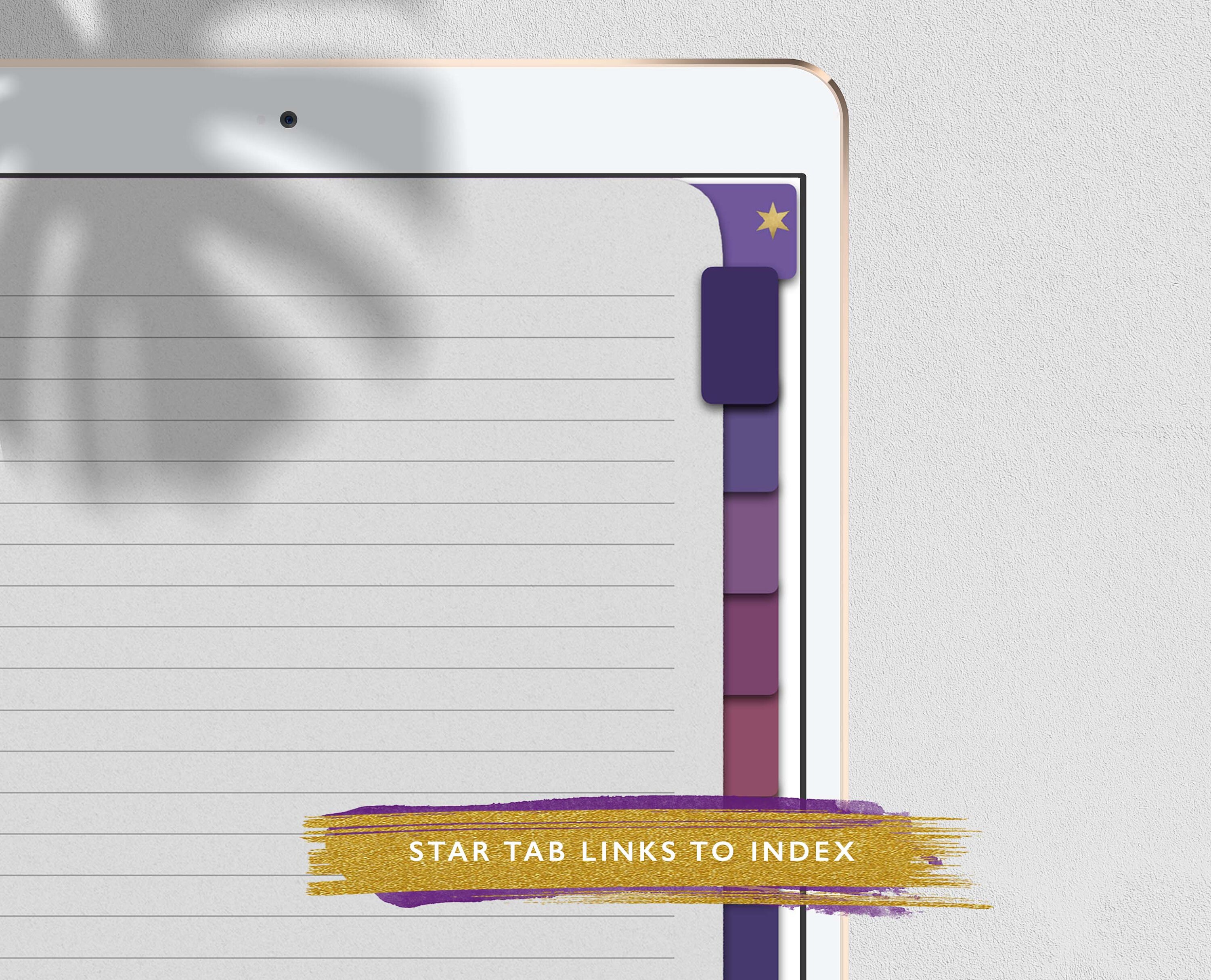 DIGITAL Notebook for Goodnotes 12 Subject Dividers With FREE Stickers iPad Journal Notability