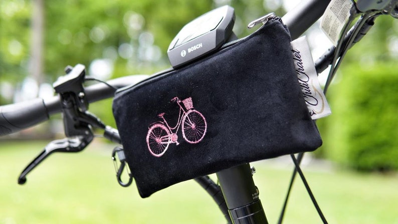 Fahrradtasche,Lenkertaschen mit Klettverschluss,kleine Fahrradtasche, Geschenk personalisierbar Bild 1