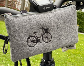 Fahrradtasche, Lenkertasche, kleine Fahrradtasche, Fahrradtasche mit Klettband,  Geschenk personalisierbar, Muttertag