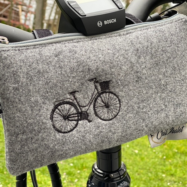 Bike bag, handlebar bag, small bike bag, bike bag with Velcro, gift customizable, Mother's Day