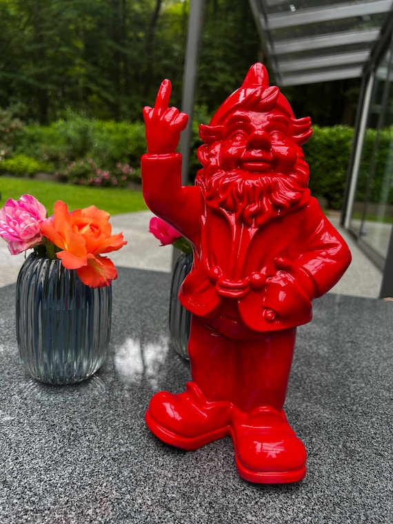Garden Gnome Middle Finger, Fuck You, Funny, Decoration, Gift