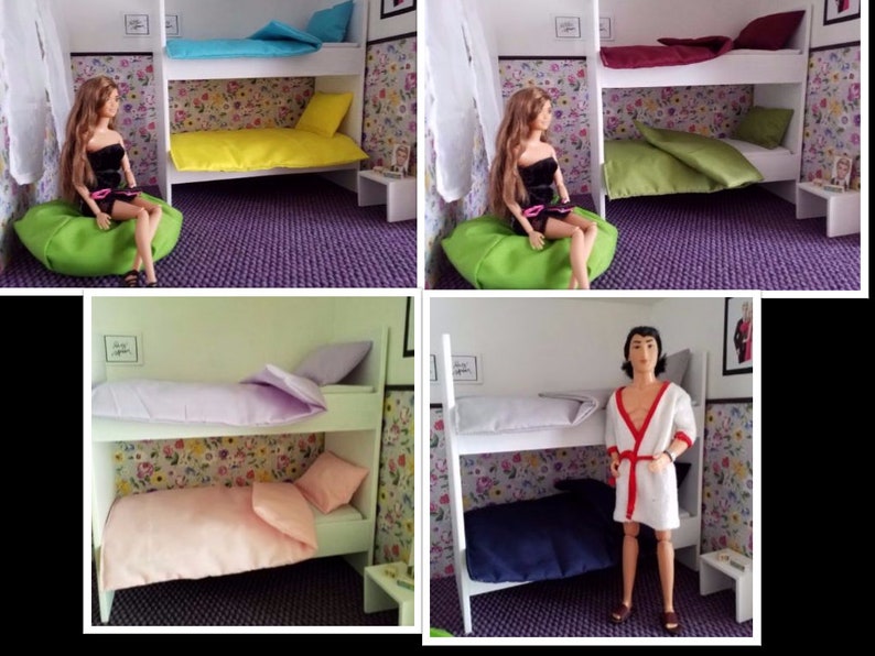 Einstufenweise Barbie Puppengrosse Betten Set Single Oder Twin Stockbett Fur Barbie Puppen
