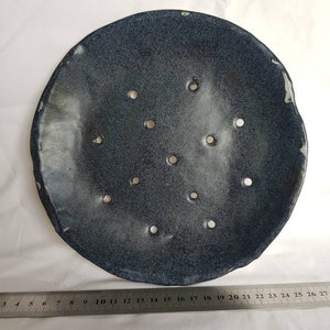 Dark blue glazed fruit platter