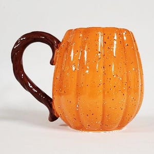 Spräcklig pumpamugg servis Höstkaffemugg Pumpakryddemugg Höst Halloweendekor Pumpaformad mugg Hej pumpa