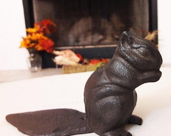 Cast Iron Squirrel Door Stop Cast Iron DoorStop Doorstopper Puerta tapón puerta cuña sujetalibros libro final regalo de Navidad ardilla decoración de regalo