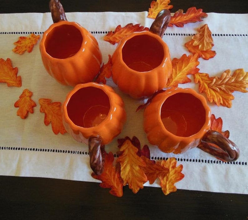 Speckled Pumpkin Mug tableware Fall Coffee Mug Pumpkin Spice Mug Autumn Halloween decor Pumpkin shaped mug Hello pumpkin image 4