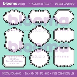 Klassische Rahmen SVG, Etiketten SVG, Tags svg, Schichtrahmen svg, Dekorative Rahmenvorlagen, Laserschnittdatei, Rahmen PNG, Zeichen svg, kommerzielle Nutzung