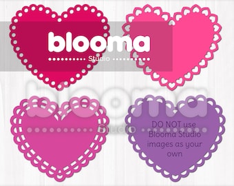 Doily Heart SVG: Scalloped Valentine Tag Laser File (Digital Download)
