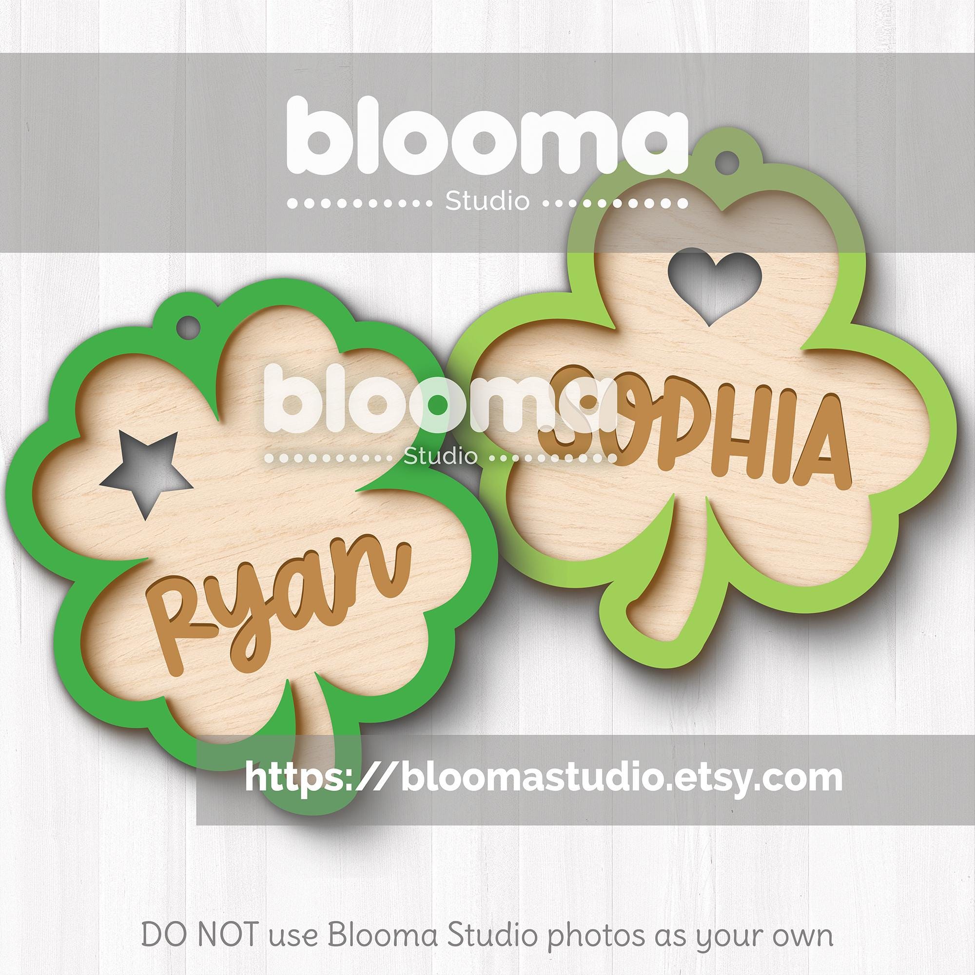 St Patrick's Day Name Tags SVG, Personalized Clover Tag, St Patricks ...