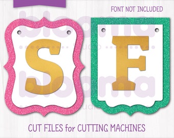 Bunting Banners SVG, Layered banner svg, Printable birthday banner, Diy banner, Laser cut files, JPG PNG Ai Eps included, Commercial use