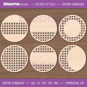 Rotan naambord SVG, ronde deur teken svg, welkomstbord svg, naambord laserbestanden, babynaambord svg, houten ronde bord svg, commercieel gebruik