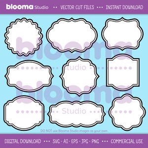 Classic frames SVG, Layered frame svg, Sign svg, Labels svg, Laser cut files, Digital frame PNG JPG Ai Eps, Frame clipart, Frame printable