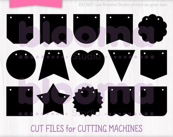 Birthday banner SVG, Banner flag svg, Banner svg, Banner printable, Banner cake topper svg, Laser cut files, PNG JPG Ai Eps, Party decor svg