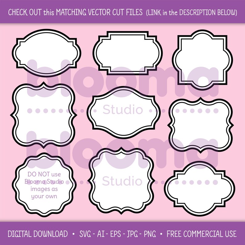 Classic Frame SVG Bundle: 38 Blank Shapes (digital Download) - Etsy