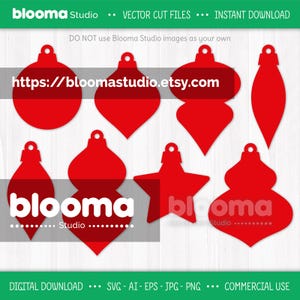 Christmas ornaments SVG, Ornament laser files, Tree ornaments svg, Blank ornament svg, Christmas decor svg, PNG JPG Eps, Commercial use