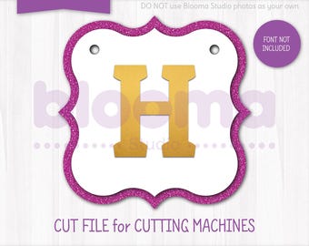 Bunting banner SVG, Fancy garland svg, Bunting template svg, Printable birthday banner, Laser cut files, PNG JPG Ai Eps, Commercial use