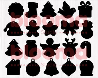 Christmas gift tags SVG bundle, Christmas tag laser file, Tag cut file, Printable tag template, Gift tag svg, Tag PNG JPG Eps Commercial use