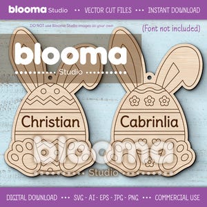 Kit de pintura de ovo Svg, Colorir ovo svg, Arquivos de laser para crachá de Páscoa, Etiquetas de madeira de coelho personalizadas para meninos e meninas, Enfeite de ovo svg, Eps Png
