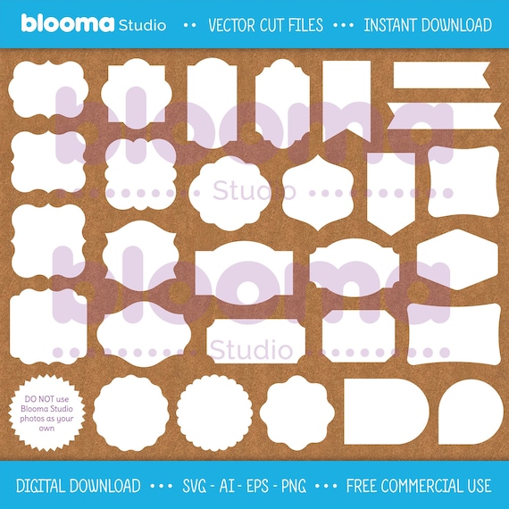 White labels Svg, White label Png bundle, Frames svg, Tags svg, Label template, White frame clipart, Sign svg, Frame laser cut files, Ai Eps
