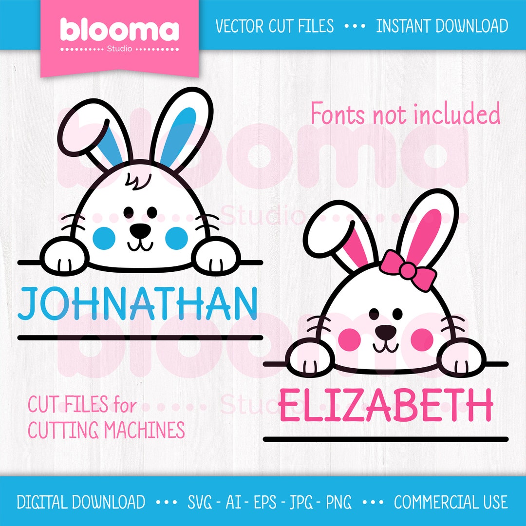 Bunny Boy SVG Bunny Svg Bunny Split Svg Bunny Name Frame - Etsy UK