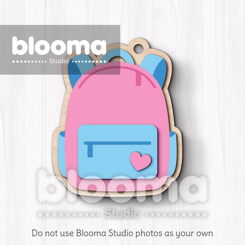 Kids Backpack Name Tag Laser Cut Svg, Back to School Keychain Tag ...