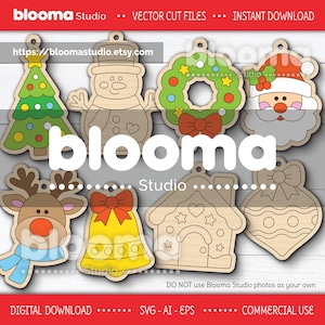 Christmas paint kit laser files, Coloring ornament svg, Kids crafts, Stocking stuffers, Digital download