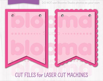 Bunting SVG, Scallop banner svg, Bunting flag svg, Birthday Garland svg, Bunting clip art, Laser cut files, PNG JPG Ai Eps, Kids party decor