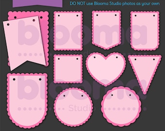 Scallop banner SVG, 2 Layers, Bunting svg, Bunting flag clipart, Bunting Printable, Birthday bunting, Garland svg, Laser cut file, PNG Eps