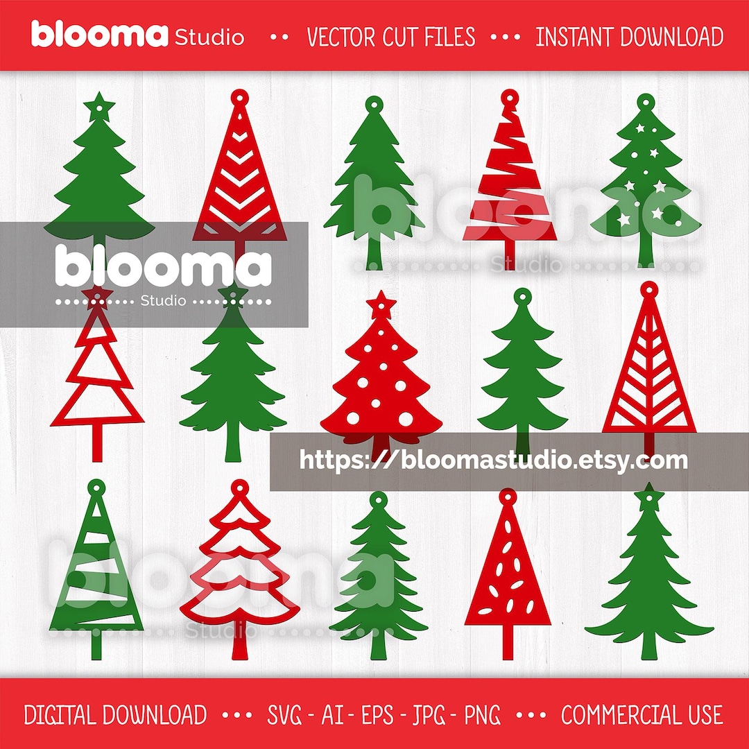 Christmas Tree Ornament SVG Bundle, Laser Cut Files, Christmas Tree ...