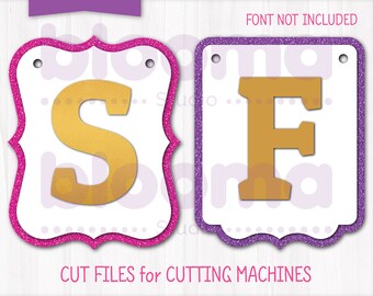 Bunting banner SVG, Bunting flag svg, Printable birthday banner, Diy banner, Laser cut files, Layered files, PNG JPG Ai Eps, Commercial use