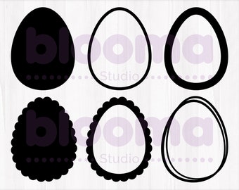 Egg Shape SVG Bundle: Easter Tag & Decor Cut Files (Digital Download)