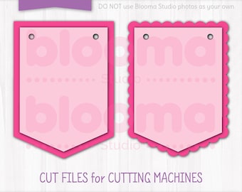 Bunting SVG, Bunting Banner svg, Scallop banner svg, Bunting flag clipart, Birthday banner svg, Garland svg, Laser cut file, Party decor svg
