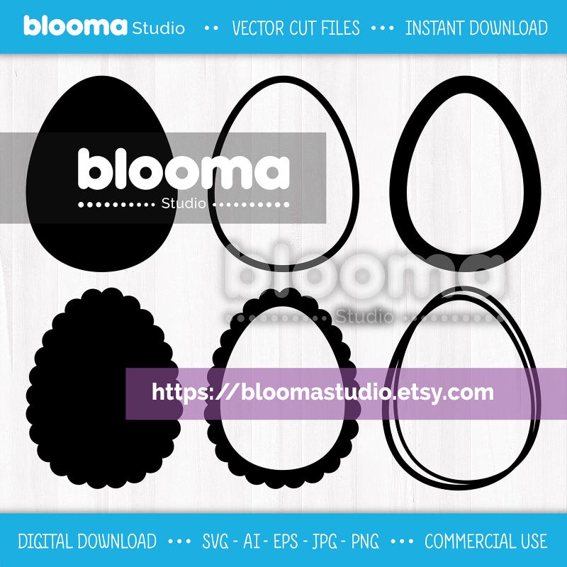 Easter Egg Frame Clipart - Etsy