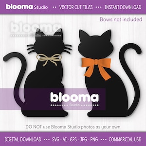 Black cat shelf sitter svg, Wood black cat svg, Standing cat with base, Halloween decor svg, Halloween decorations laser cut files, Png